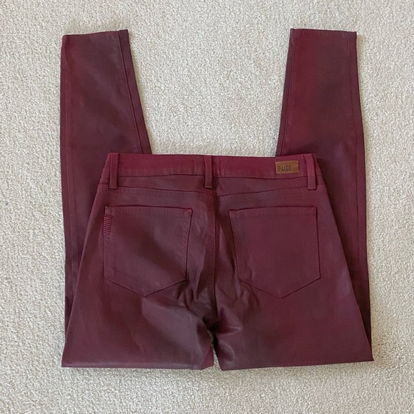 NEW Paige $189 Verdugo Ankle Coated Skinny Jeans, Shiraz Silk - Picture 5 of 8